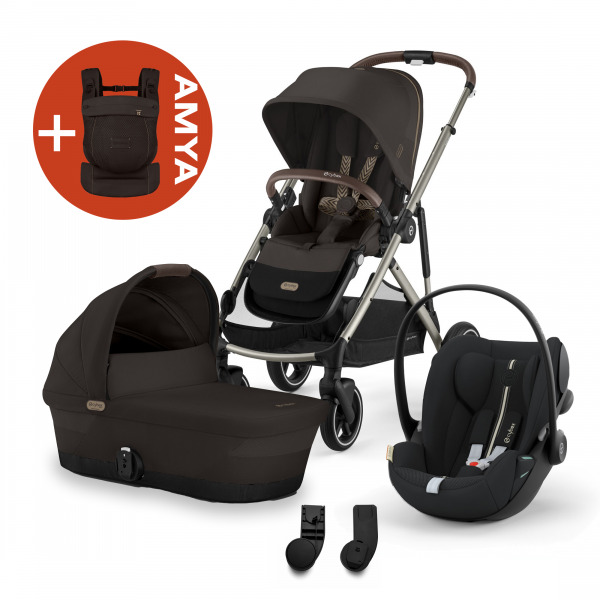 CYBEX Gold Gazelle 3in1 +AMYA - Chocolate Brown/Moon Black